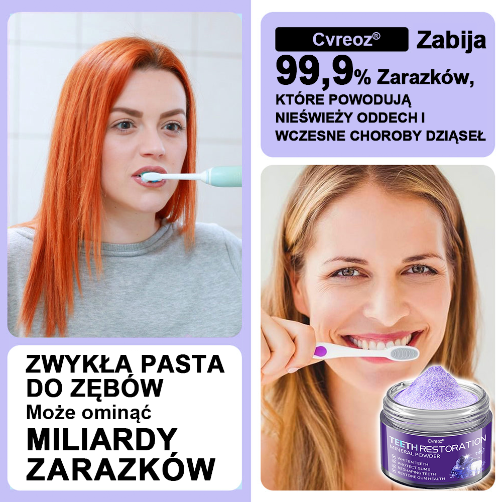 Cvreoz® Proszek Mineralny do Przywracania Zębów (zalecane przez ADA) (👩⚕️ Ostatnia szansa na zniżkę - tylko przez 30 minut 🦷)