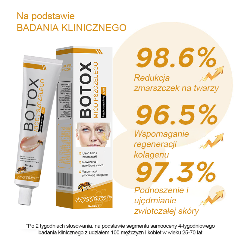 FrissArc™ Botox Jadem Pszczelim przeciwzmarszczkowy Krem – Redukuje zmarszczki, ujędrnia i rozjaśnia skórę – Krem przeciwstarzeniowy o podwójnym działaniu✨