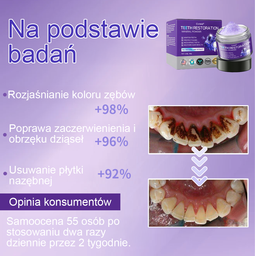 Cvreoz® Proszek Mineralny do Przywracania Zębów (zalecane przez ADA) (👩⚕️ Ostatnia szansa na zniżkę - tylko przez 30 minut 🦷)