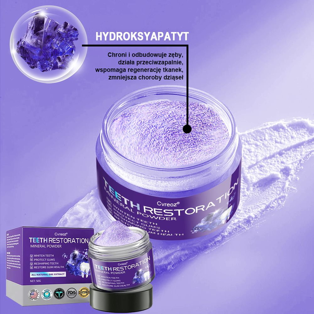 Cvreoz® Proszek Mineralny do Przywracania Zębów (zalecane przez ADA) (👩⚕️ Ostatnia szansa na zniżkę - tylko przez 30 minut 🦷)