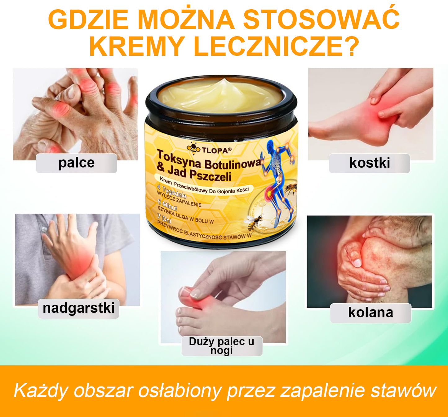 TLOPA® Toksyna botulinowa i jad pszczeli Krem przeciwbólowy do gojenia kości🦴