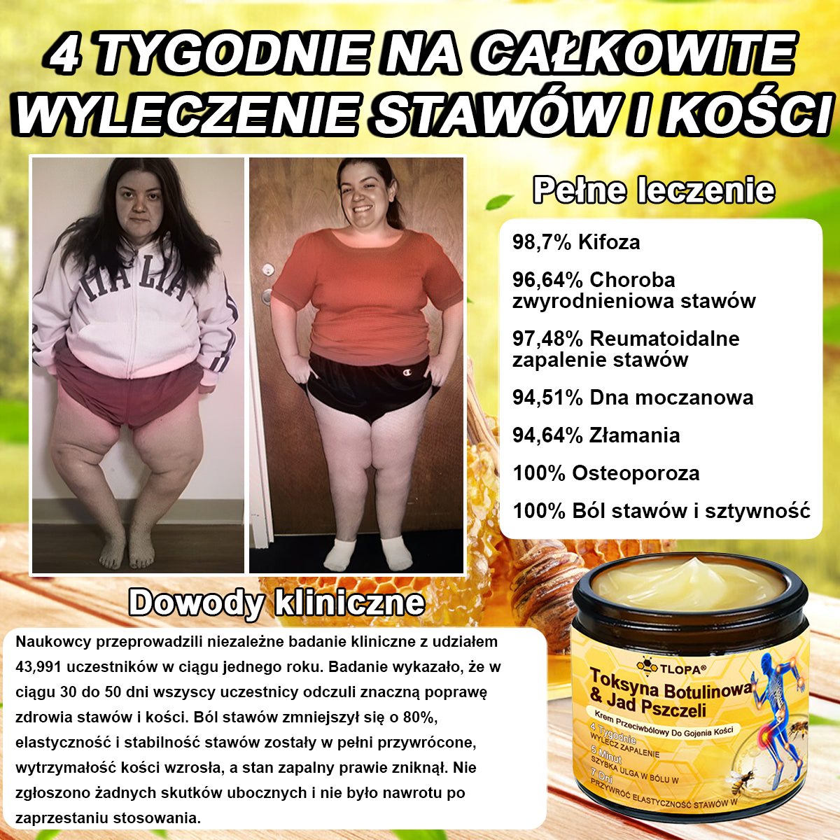 TLOPA® Toksyna botulinowa i jad pszczeli Krem przeciwbólowy do gojenia kości🦴